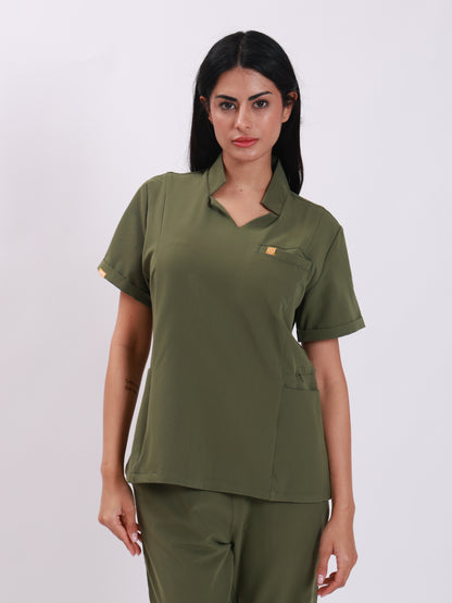 V Neck Side Pockets Top