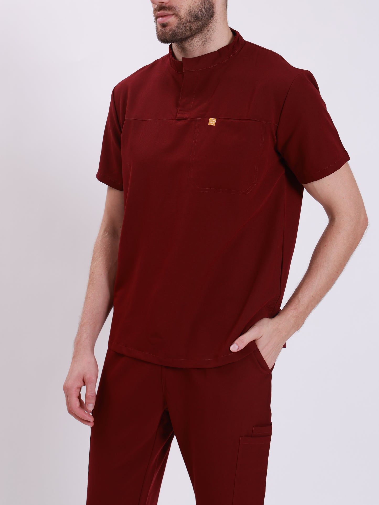 High Collar Botton Up Top