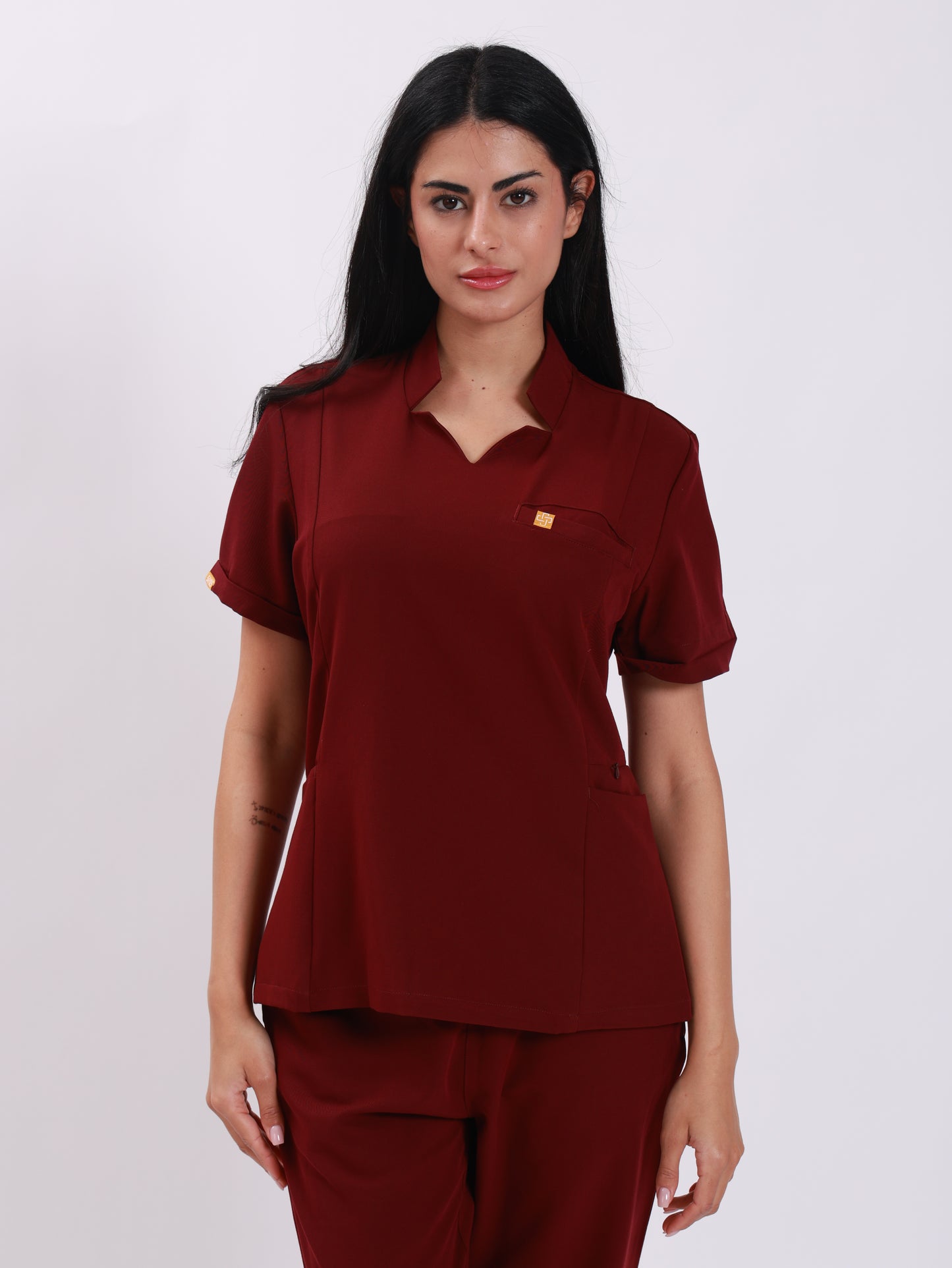V Neck Side Pockets Top