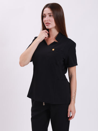 V Neck Side Pockets Top