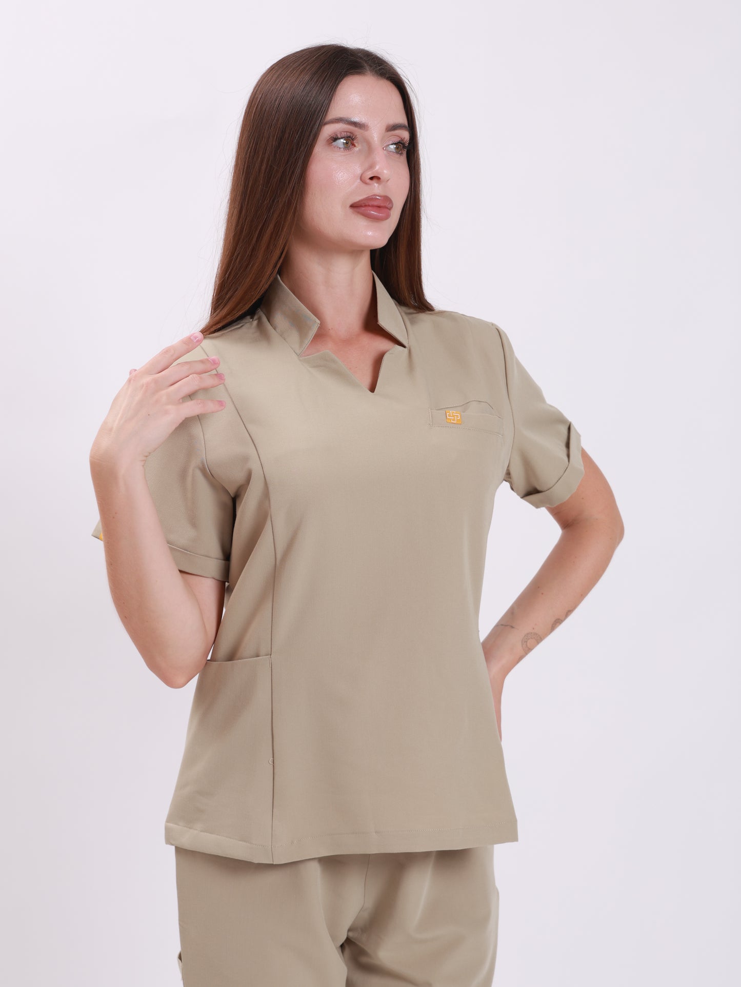 V Neck Side Pockets Top