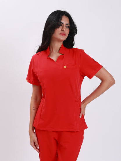 V Neck Side Pockets Top
