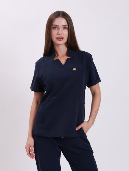 V Neck Side Pockets Top