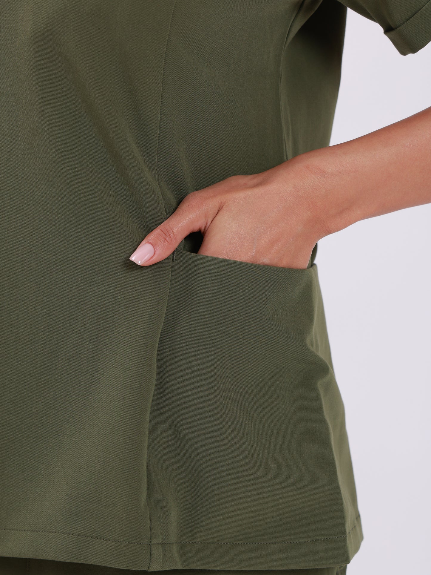 V Neck Side Pockets Top