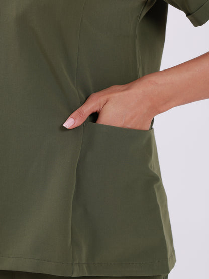 V Neck Side Pockets Top