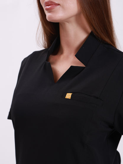 V Neck Side Pockets Top