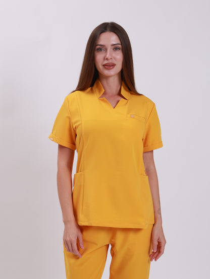 V Neck Side Pockets Top