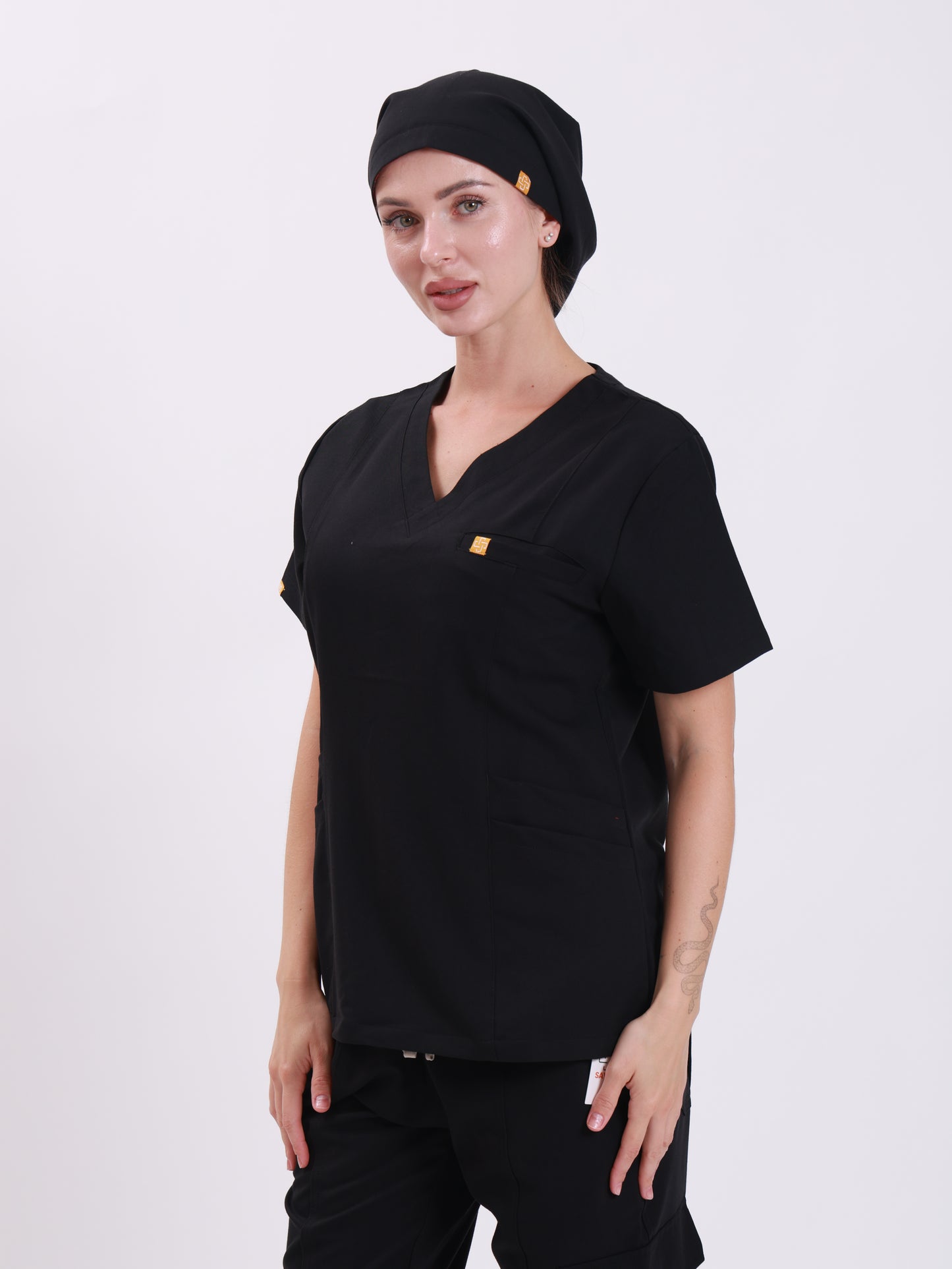 V Neck Double Pocket Top
