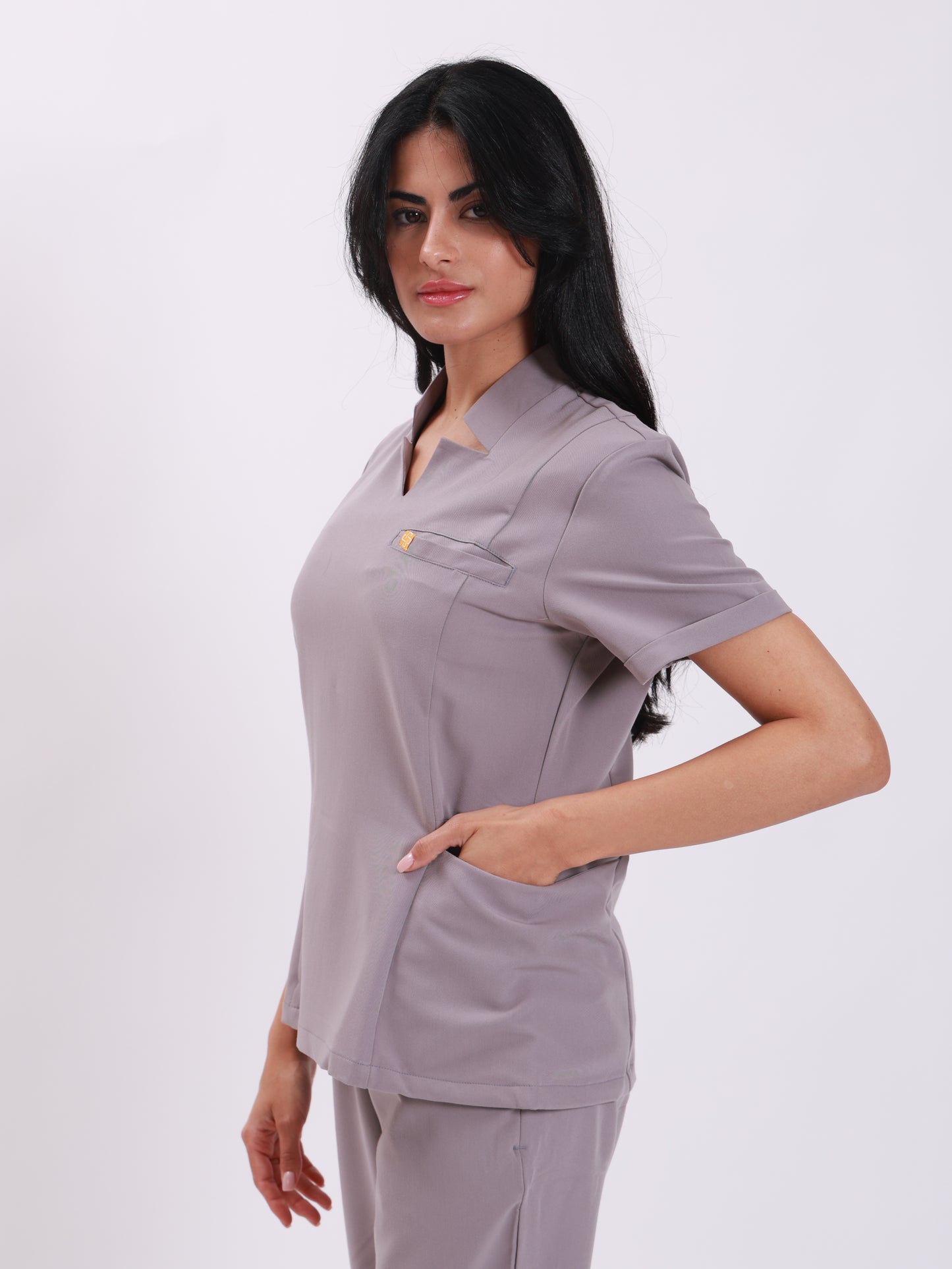 V Neck Side Pockets Top